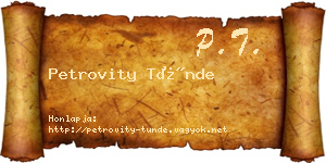 Petrovity Tünde névjegykártya